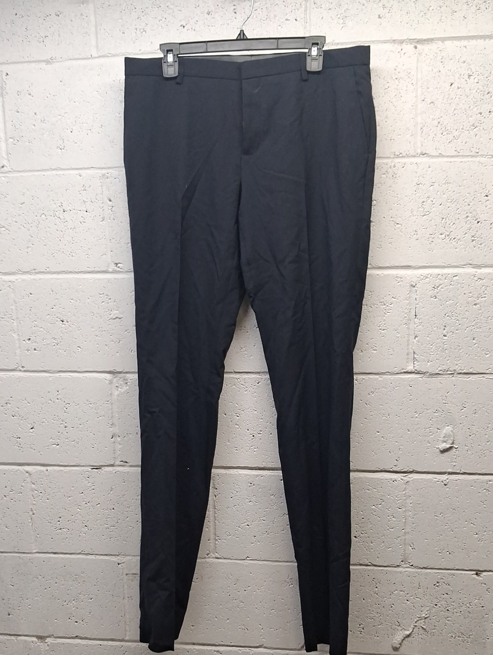 Men's Navy Blue Dress Pants - Classic Straight Fit 34R